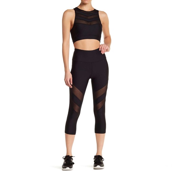 Mesh Panel Leggings in Jet Black NWT - Picture 2 of 5